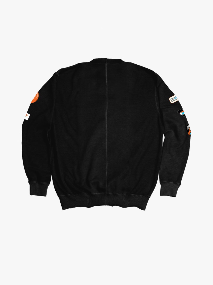 Clothing Space Available | Upcycled Patch Sweat Black