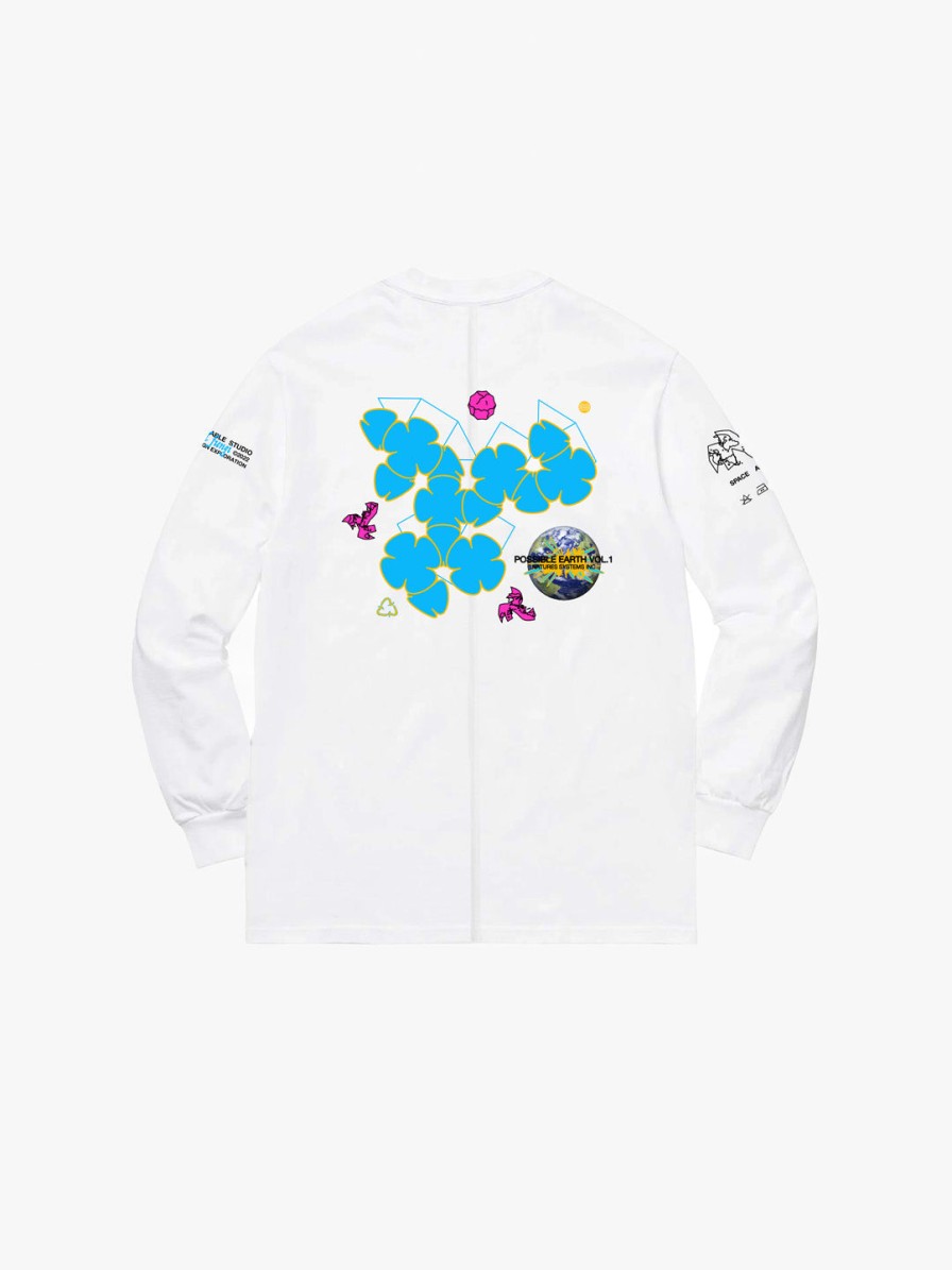 Clothing Space Available | Upcycled Earth Long-Sleeve White