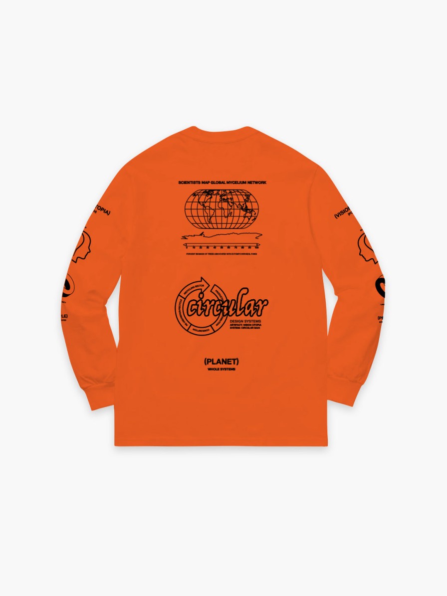 Clothing Space Available Studio | Upcycled Utopia Long-Sleeve T-Shirt Orange