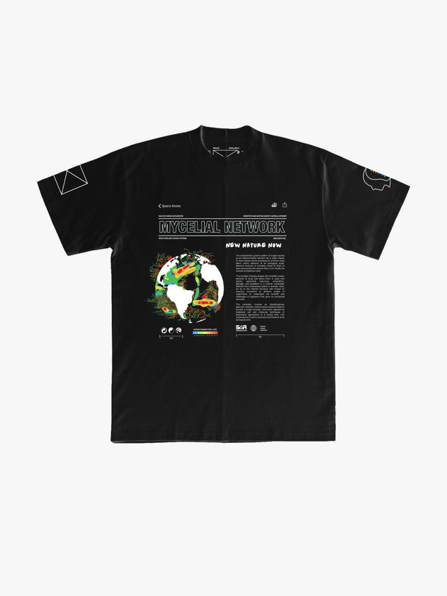 Clothing Space Available | Upcycled Mycelial Network T Black