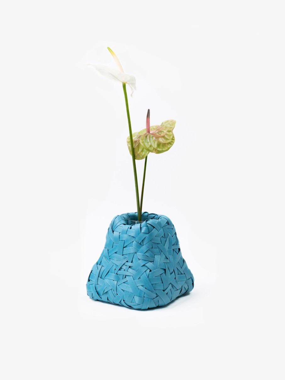 Homeware Space Available | Recycled Plastic Woven Ecology Vase Blue