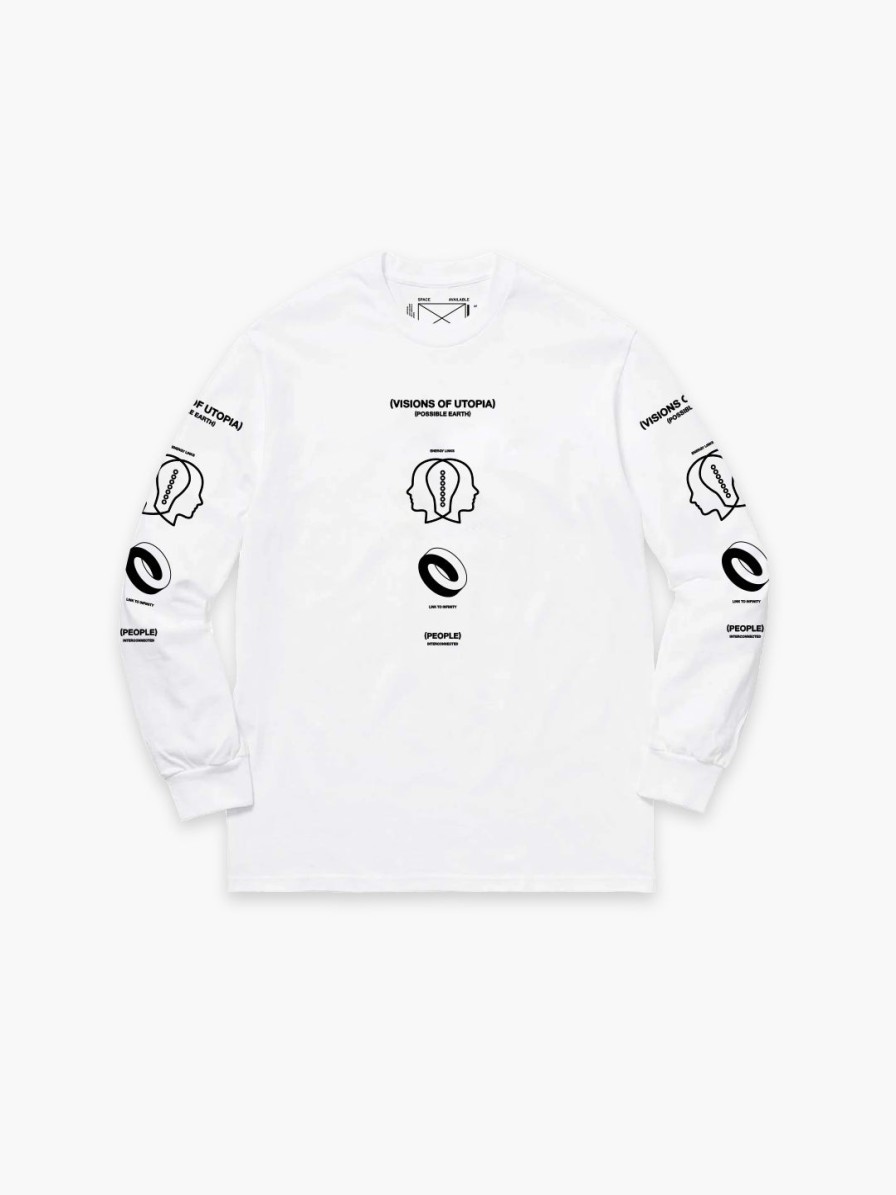 Clothing Space Available Studio | Upcycled Utopia Long-Sleeve T-Shirt White