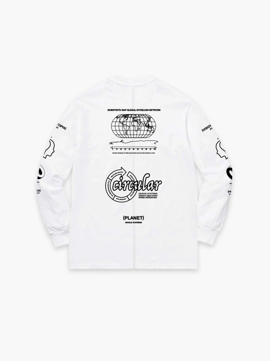 Clothing Space Available Studio | Upcycled Utopia Long-Sleeve T-Shirt White