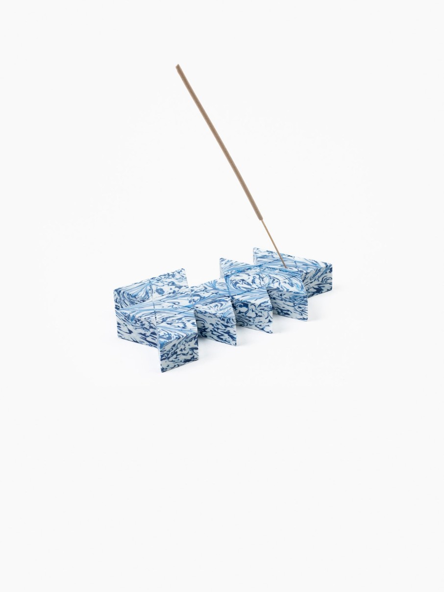 Homeware Space Available Studio | Dymaxion Map Incense Holder Blue