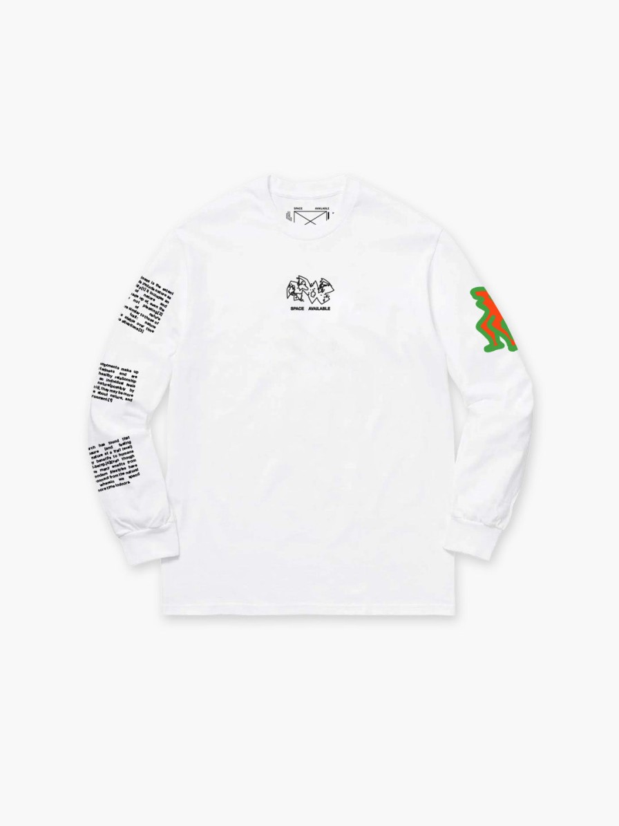 Clothing Space Available Studio | Upcycled White Long Sleeve T-Shirt | New Green World Series