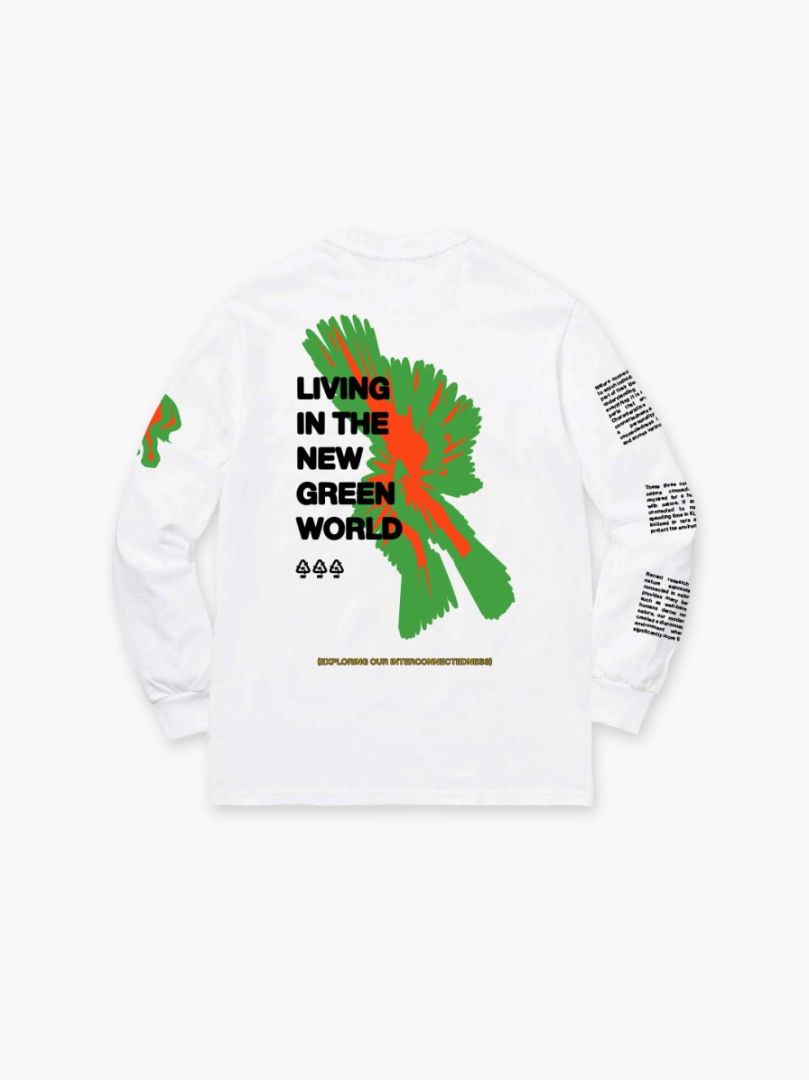 Clothing Space Available Studio | Upcycled White Long Sleeve T-Shirt | New Green World Series