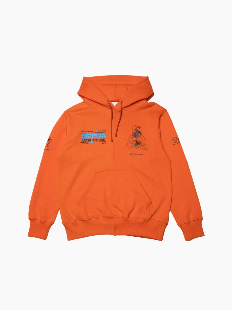 Clothing Space Available Studio | Utopian Architecture Hoodie Orange