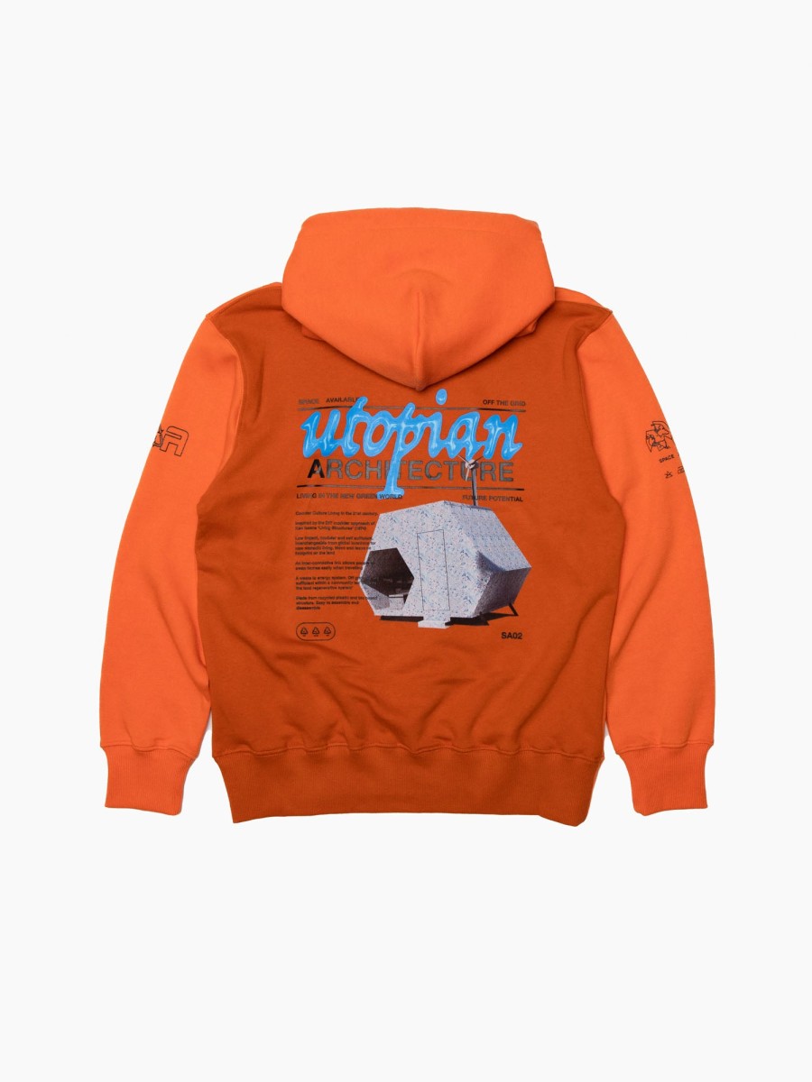 Clothing Space Available Studio | Utopian Architecture Hoodie Orange