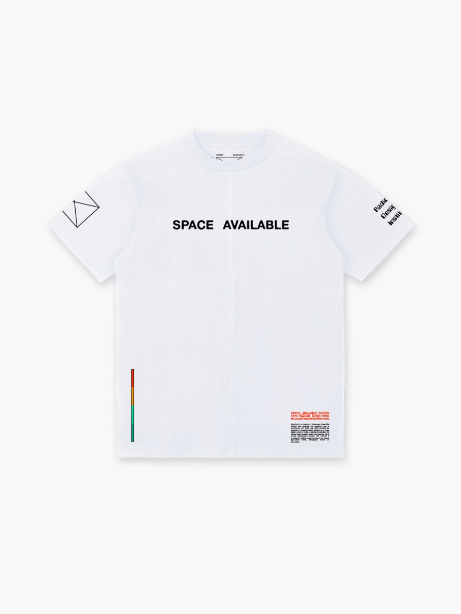 Clothing Space Available Studio | Upcycled White T-Shirt With Sa03 Logo | Sa03 Series